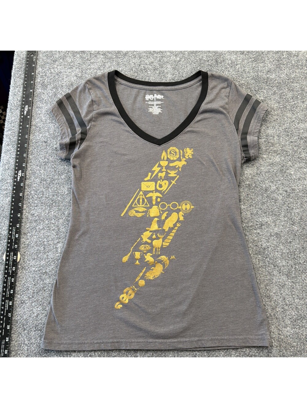Harry Potter Youth 16 Lightning Grey T-Shirt